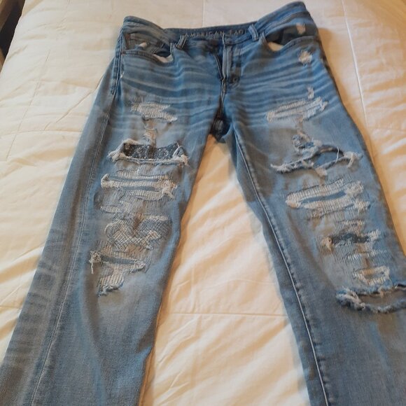 American Eagle Men's Distressed Jeans Slim Waist 32 Length 34 - Picture 1 of 8